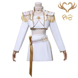 Kpop Demon Hunters Costume Mira Cosplay What It Sounds Like White Holographic Outfit For Adult Female Halloween Carnival Suit