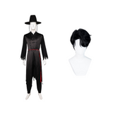 Kpop Demon Hunters Costume Jinu Cosplay Black Hat Outfit For Adult Man Halloween Carnival Suit