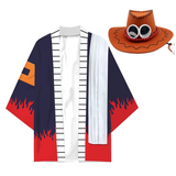 One Piece Costume Portgas·D· Ace Cosplay Red Cloak Hat For Adult Unisex Halloween Carnival Suit