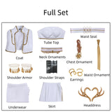 Kpop Demon Hunters Costume Mira Cosplay What It Sounds Like White Holographic Outfit For Adult Female Halloween Carnival Suit