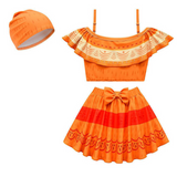 Encanto Pepa Swimsuit Hat Three-Piece Set Cosplay Costume Outfits Halloween Carnival Suit