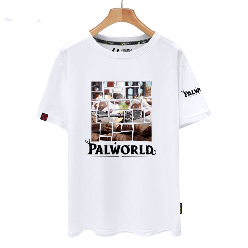 Palworld Original 3D Printed Black White T-shirt Game Cosplay Costume