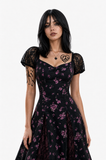 Obsession Nikki Women Black Printed Dress Cosplay Costume Halloween Carnival Party Suit