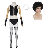The Rocky Horror Picture Show Dr. Frank-N-Furter Black Outfit Cosplay Costume Halloween Carnival Party Suit