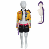 Kpop Demon Hunters Costume Kids Rumi Cosplay Yellow Jacket Suit For Children Female Halloween Carnival Suit