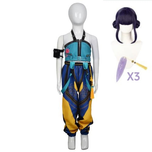 Kpop Demon Hunters Costume Kids Zoey Cosplay Blue Suit For Children Female Halloween Carnival Suit