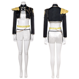Kpop Demon Hunters Costume Rumi Cosplay Black Golden Performance Stage Outfit For Adult Female Halloween Carnival Suit