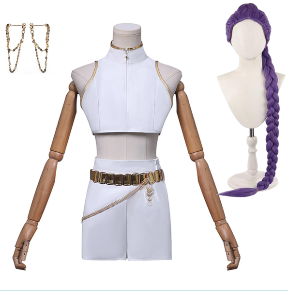 Carnipop Rumi Cosplay White Holographic Outfit For Adult Female Halloween Carni ...