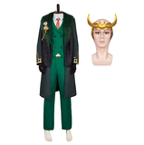 Loki Cosplay Costume Black Green Suit For Adult Man Halloween Carnival Suit