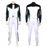 Superman Costume Green Lantern Cosplay White Jumpsuit Coat Set For Adult Man Halloween Carnival Suit