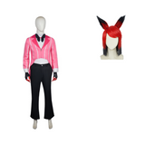 Hazbin Hotel Alastor Pink Cosplay Costume For Adult Male Halloween Carnival Party Suit