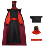 Aladdin Jafar Red Black Cloak Outfit Cosplay Costume Halloween Carnival Party Suit