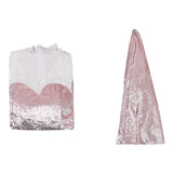 Alien Stage Mizi Women White-pink Long Dress Cosplay Costume Halloween Carnival Party Suit