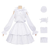Alien Stage Sua Childhood Women White Dress Cosplay Costume Halloween Carnival Party Suit