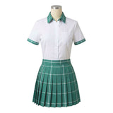Alien Stage Sua White and Green Pleated Skirt Cosplay Costume Halloween Carnival Party Suit