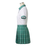 Alien Stage Sua White and Green Pleated Skirt Cosplay Costume Halloween Carnival Party Suit