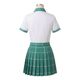 Alien Stage Sua White and Green Pleated Skirt Cosplay Costume Halloween Carnival Party Suit
