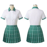 Alien Stage Sua White and Green Pleated Skirt Cosplay Costume Halloween Carnival Party Suit