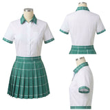 Alien Stage Sua White and Green Pleated Skirt Cosplay Costume Halloween Carnival Party Suit