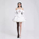 Alien Stage Sua Women White Dress Cosplay Costume Halloween Carnival Party Suit