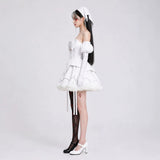 Alien Stage Sua Women White Dress Cosplay Costume Halloween Carnival Party Suit