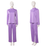 Ann Droid Linda Women Purple Nurse Uniform Cosplay Costume Halloween Carnival Party Suit