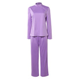 Ann Droid Linda Women Purple Nurse Uniform Cosplay Costume Halloween Carnival Party Suit