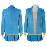 Ao no Hako Kano Chinatsu Blue Dress Cosplay Costume Halloween Carnival Party Suit