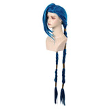 Arcane: League of Legends Season 2 Jinx Blue Wig Heat Resistant Synthetic Hair Carnival Halloween Party Props