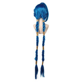 Arcane: League of Legends Season 2 Jinx Blue Wig Heat Resistant Synthetic Hair Carnival Halloween Party Props