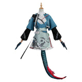 Arknights Chen Qianyu Cosplay Black Blue Costume Halloween Carnival Party Suit