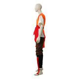 Avatar: The Last Airbender Aang Orange One-shoulder Practice Outfit Cosplay Costume Halloween Carnival Party Suit
