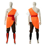 Avatar: The Last Airbender Aang Orange One-shoulder Practice Outfit Cosplay Costume Halloween Carnival Party Suit