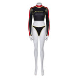 Baywatch Black and Red Ambulance Squad Printed Split Swimsuit Cosplay Costume Outfits