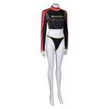Baywatch Black and Red Ambulance Squad Printed Split Swimsuit Cosplay Costume Outfits