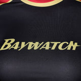 Baywatch Black and Red Ambulance Squad Printed Split Swimsuit Cosplay Costume Outfits