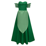 Beauty and the Beast Costume Belle Cosplay Green Dress For Adult Female Halloween Carnival Suit