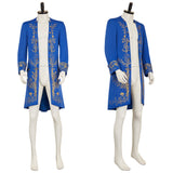 Beauty and the Beast Costume Prince Beast Cosplay Blue Coat For Adult Man Halloween Carnival Suit