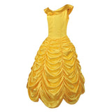 Beauty and the Beast Belle Women Yellow Dress Cosplay Costume Halloween Carnival Party Suit