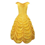 Beauty and the Beast Belle Women Yellow Dress Cosplay Costume Halloween Carnival Party Suit