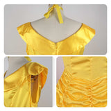Beauty and the Beast Belle Women Yellow Dress Cosplay Costume Halloween Carnival Party Suit