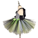 Beetle Juice 2 Tutu Kids Children Green Dress Cosplay Costume Outfits Halloween Carnival Suit