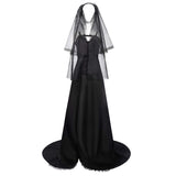 Beetle Juice Astrid Black Wedding Dress Cosplay Costume Outfits Halloween Carnival Suit