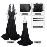 Beetle Juice Astrid Black Wedding Dress Cosplay Costume Outfits Halloween Carnival Suit