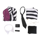 Beetle Juice Black and White Striped Suit Cosplay Costume Outfits