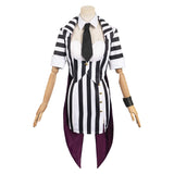 Beetle Juice Black and White Striped Suit Cosplay Costume Outfits