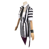 Beetle Juice Black and White Striped Suit Cosplay Costume Outfits