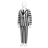 Beetle Juice Kids Children  Black White Stripe Suit Cosplay Costume Outfits Halloween Carnival Suit