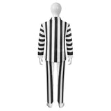 Beetle Juice Kids Children  Black White Stripe Suit Cosplay Costume Outfits Halloween Carnival Suit