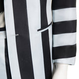 Beetlejuice Betelgeuse Black and White Stripe Suit Cosplay Costume Outfits Halloween Carnival Suit